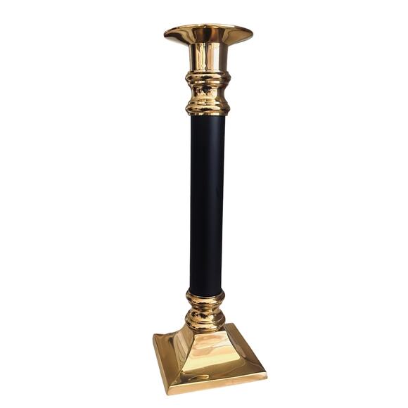 MCM Black Matte Brass look Metal Hollywood Regency Decor Decorative Crafts Inc - Picture 1 of 6